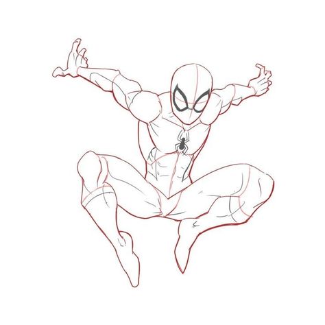 Anatomy Spiderman, Spiderman Poses, Spiderman Sketches, Marvel Art Drawings, Drawing Superheroes, Spiderman Cartoon, Spiderman Drawing, Spiderman Art Sketch, Marvel Drawings