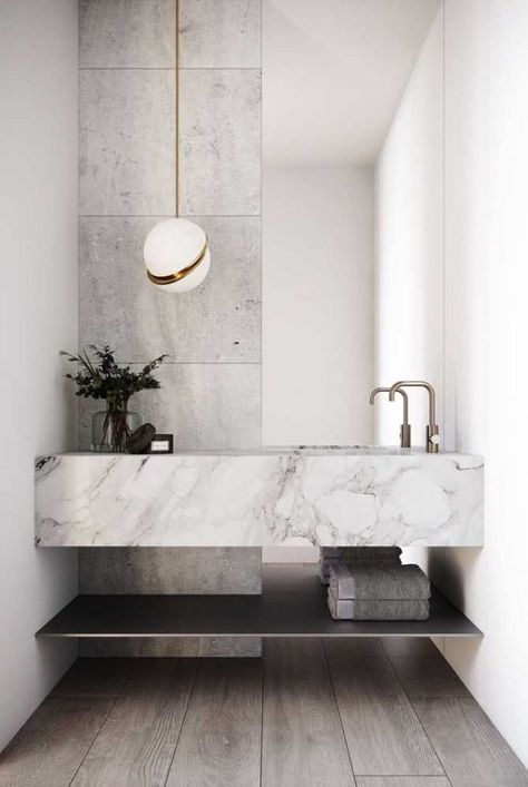 Bad Inspiration, Dekorasi Kamar Tidur, Marble Bathroom, Modern Bathroom Design, Design Living, Bathroom Vanity Lighting, Luxury Bathroom, Bathroom Inspiration, 인테리어 디자인