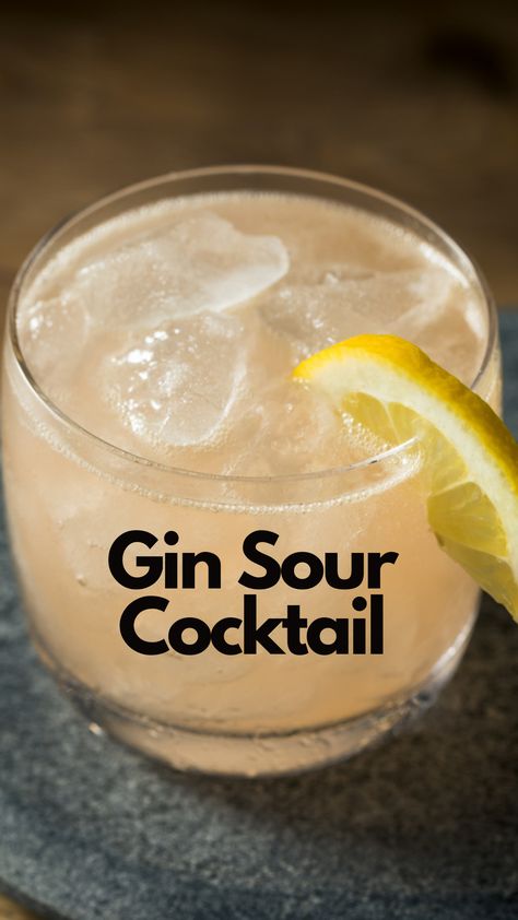 Gin Sour Gin Sour Recipe, Sour Cocktails, Vodka Sour, How To Make Whiskey, Sour Drink, Amaretto Sour, Lemon Cocktail, Gin Sour, Raspberry Vodka