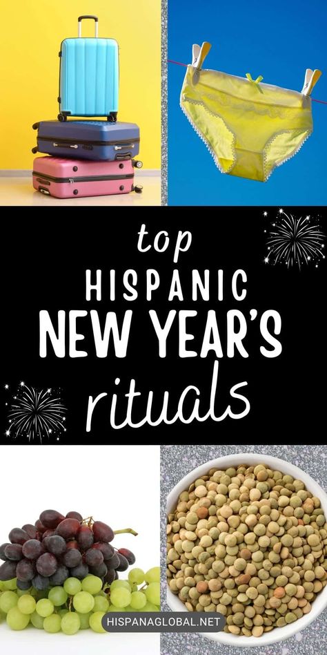 12 Beloved Latino New Year's Traditions For Good Luck - Hispana Global Spanish New Years Traditions, Greek New Years Traditions, New Year’s Eve Traditions For Good Luck, Good Luck Colors For New Years, New Year's Day Traditions, New Years Lentils Good Luck, New Years Eve Traditions Good Luck, New Years Traditions For Couples, New Years Colors Meaning