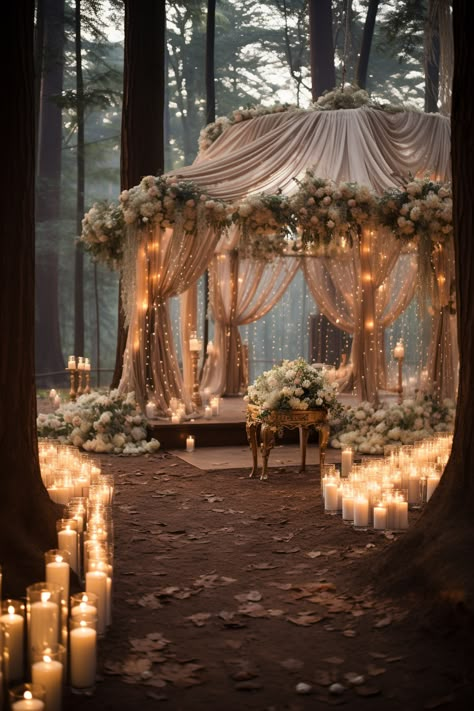 Creating a Magical Forest Wedding and Reception with MidJourney: Part 2 Magical Forest Wedding, Enchanted Forest Wedding Theme, Wedding Setup, Forest Theme Wedding, Decor Business, Create Business, Enchanted Forest Wedding, Dream Wedding Decorations, Dream Wedding Venues