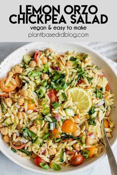 Lemon Dill Chickpea Salad, Easy Dinner Recipes For Vegetarians, Orzo Chickpea Pasta Salad, Dairy Free Orzo Salad, Vegetarian Bean Salad Recipes, Lemon Orzo Chicken Salad, Lemon Chickpea Salad, Lemon Orzo Chickpea Salad, Vegetarian Recipes Dinner Summer