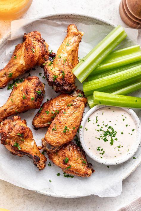 Crispy Baked Dry Rub Chicken Wings - Life is but a Dish Dry Rub Chicken, Dry Rub Chicken Wings, Dry Rub For Chicken, Homemade Dry Rub, Crispy Baked Chicken Wings, Ranch Dipping Sauce, Baked Chicken Wings, Dry Rub, Chicken Dishes Recipes