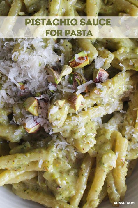 Pici Pasta Recipes, Pistachio Cream Sauce, Pistachio Pasta Recipe, Pistachio Pesto Pasta, Pistachio Pasta Sauce, Pistachio Recipes Savory, Pistachio Paste Recipe, Pistachio Pasta, Pistachio Sauce