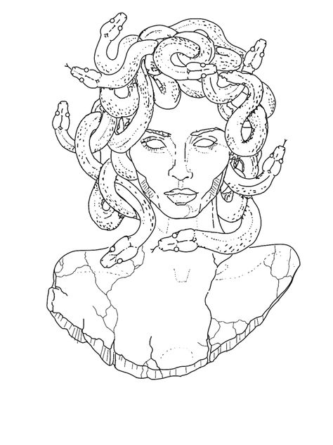 Unique Medusa Tattoo Stencil, Medusa Outline Tattoo, Medusa Drawing Tattoo, Medusa Tattoo Outline, Medusa Outline, Fill Tattoo, Greek Goddesses Drawing, Medusa Tattoo Stencil, Unique Medusa Tattoo