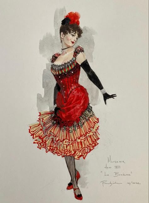 Theater Art Drawing, Theatre Costume Design Sketches, Costume Design Theatre, Robert Perdziola, Opera Costume Design, Moulin Rouge Costumes, Fairy Tales Artwork, Costume Renderings, Theatre Outfit