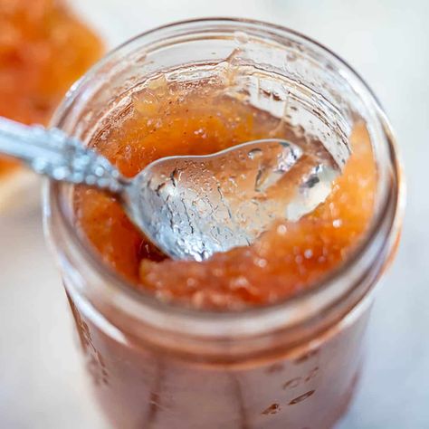 Indulge in homemade rhubarb pineapple jam! With just a handful of ingredients and 30 minutes, enjoy the perfect blend of tangy sweetness. Jams With Pineapple, Rhubarb Pineapple Jam, Slow Cooker Pumpkin Butter, Pineapple Jam Recipe, Pumpkin Butter Recipe, Apricot Jam Recipes, Strawberry Rhubarb Jam, Mango Jam, Canning Jams