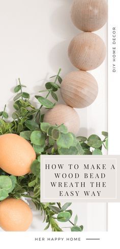 Learn how to make a DIY wood bead wreath in this step-by-step tutorial. Homemade Wood Decor, Beaded Hoop Wreath Diy, Beaded Wreaths Diy, Diy Beaded Wreaths For Front Door, How To Make A Wood Bead Wreath, Diy Beaded Wreath, Boho Wreath Diy, Wood Bead Wreath Ideas, Wooden Bead Wreath Diy