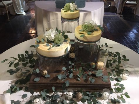 Grooms Cheesecake Table Ideas, Cheesecake Grooms Cake Wedding, Grooms Cheesecake, Cheesecake For Wedding Reception, Grooms Cake Cheesecake, Cheese Wheel Cake Wedding, Grooms Table With Cheesecake, Cheesecake Wedding, Grooms Cake Tables