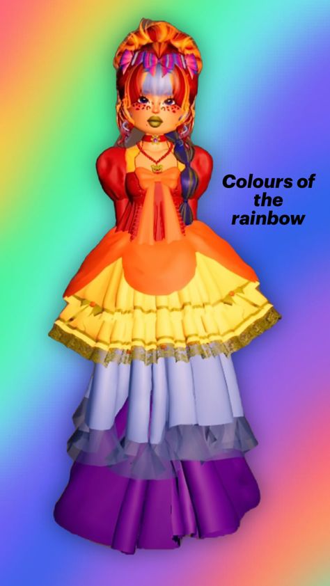 @deja_dti_17  Dress to impress outfits ~ xl1703 #dresstoimpress #dti #dtiinspo #dtioutfits #rainbow Dress To Impress Outfits, Rainbow Dress, Rainbow Colors, Dress To Impress, Rainbow, Quick Saves