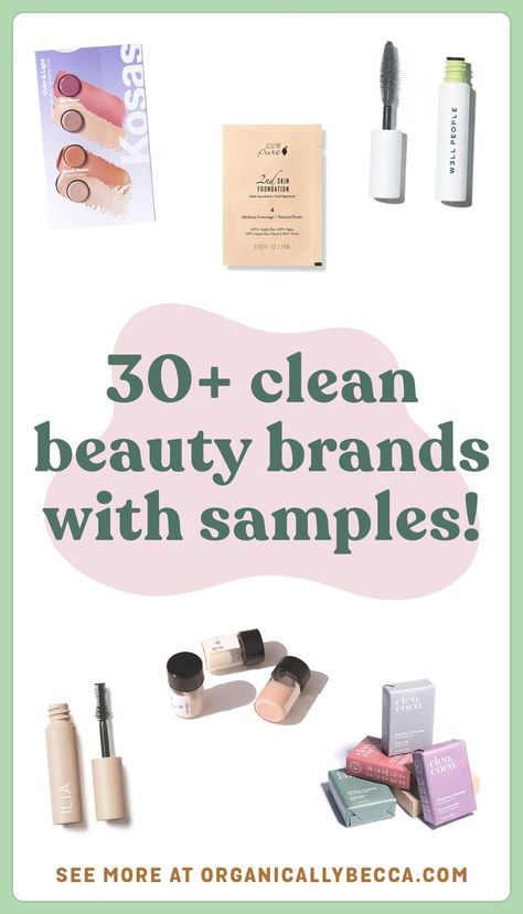 Where to Buy Clean Beauty Sample Sizes! (30+ Brands) Clean Beauty Aesthetic, Perfume Powder, Non Toxic Makeup Brands, Cruelty Free Mascara, Skincare Bag, Toxic Makeup, Nontoxic Beauty, Nontoxic Skincare, Fresh Skincare