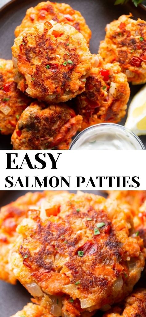 Fresh Salmon Patties, Easy Salmon Patties, Easy Salmon Cakes, Salmon Cakes Recipe, Canned Salmon Recipes, Fresh Seafood Recipes, Leftover Salmon, Recipes Fish, Canned Salmon