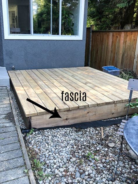 Small Pallet Deck, Simple Back Deck Ideas, Ikea Deck, Deck Around Trees, Small Backyard Decks, Freestanding Deck, Backyard Decks, Backyard Plans, Building A Floating Deck