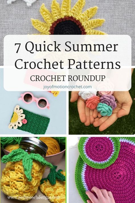 A roundup of 7 quick summer crochet patterns. Amazing summer crochet ideas that can be made quickly. ... Crochet ideas. Crochet project ideas for summer. ... #crochet #crocheting #crochetidea #crochetpatterns Summer Crochet Ideas, Crochet Project Ideas, Summer Crochet Patterns, Crochet Projects To Sell, Quick Crochet Projects, Crocheted Items, Crochet Blog, Crochet Summer, Quick Crochet