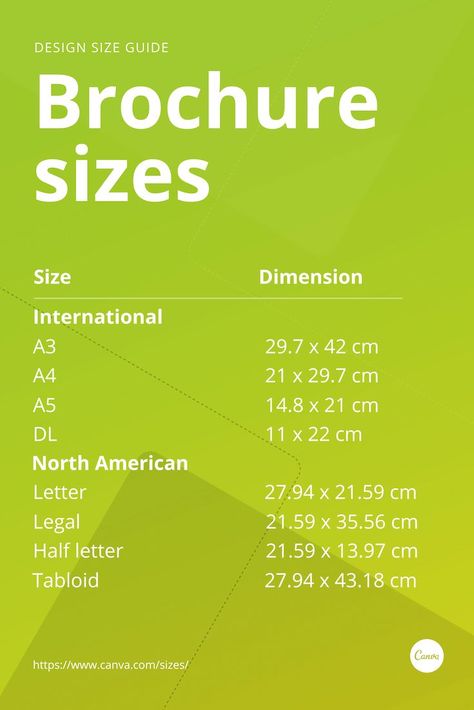 Brochures come in many different sizes and the size you choose depends on the purpose of the brochure. Whether you’re creating posters for a product, service, campaign, or purely for fun, you need to know your brochure sizes. Learn more with our design sizes guide. Brochure Size, Flyer Size, Graphic Design Tutorials Learning, Using Canva, Design Basics, Design Theory, Brochure Layout, Learning Graphic Design, Graphic Design Tools