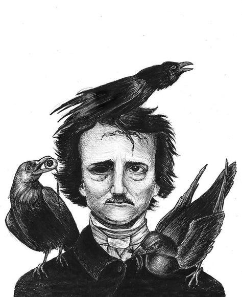 Edgar Allan Poe Art, Porta Halloween, Poe Boy, Allen Poe, Edgar Allen Poe, Architecture Tattoo, Next Tattoo, Goth Art, Funny Tattoos