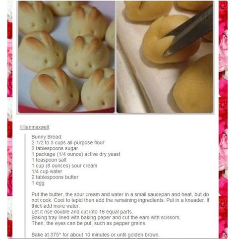 Bunny Dinner Rolls, Bunny Bread, Easter Baking, Easter Dinner, Dessert Bread, Dinner Rolls, Easter Recipes, Creative Food, Diy Food Recipes