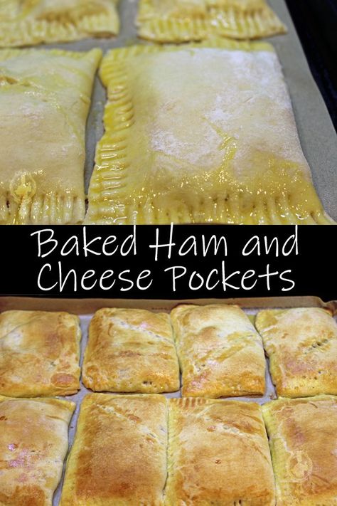 Turkey Pockets, Ham And Cheese Pockets, Ham And Cheese Pockets Homemade, Ham And Cheese Hot Pockets, Home Made Hot Pockets, Ham And Cheese Hot Pockets Homemade, Crescent Roll Ups Ham And Cheese, Ham And Cheese Crescents, Ham Egg And Cheese Pockets