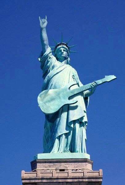 Guitar Funny, Long Live Rock And Roll, Guitar Obsession, Bad Apple, Music Poster Design, Live Rock, Lady Liberty, Happy 4th Of July, Music Humor