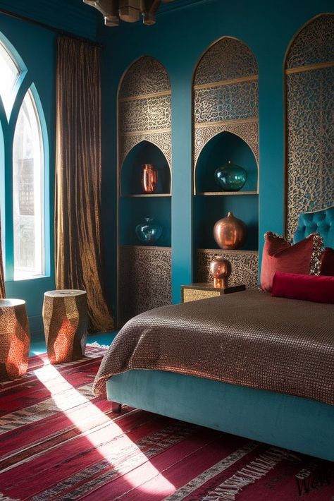 33 Dark Teal Bedroom Ideas for a Bold, Luxurious Vibe Dark Teal Bedroom Ideas, Dark Teal Bedroom, Teal Bedroom, Accent Wall Paint, Velvet Accents, Dark Teal, Classic Blue, Bedroom Makeover, Interior Designers