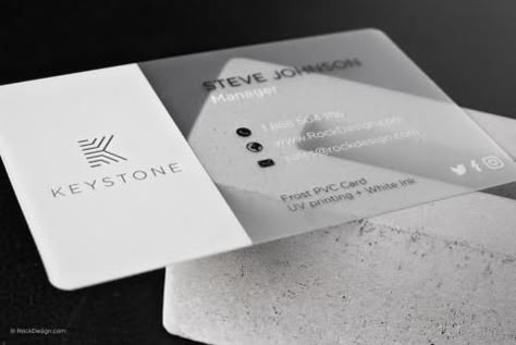 Modern classic frost plastic PVC business card - Keystone Transparent Business Cards, Clear Business Cards, 보고서 디자인, Plastic Business Cards, Construction Business Cards, Free Business Card Templates, Graphic Design Business Card, Name Card Design, Visiting Card Design