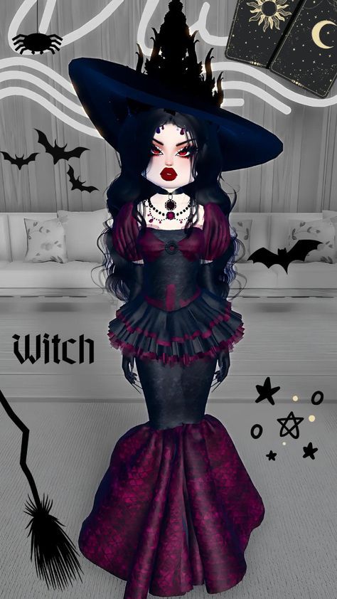 Halloween Ideas Dress To Impress, Dti Outfits Witch Theme, Dti Outfits Witches/warlocks, Witches Warlock Dress To Impress, Trick Or Treat Outfit Dress To Impress, Di Witches Warlocks, Dti Theme Witches/warlocks, Warlock Dress To Impress, Witches/warlocks Theme Dti