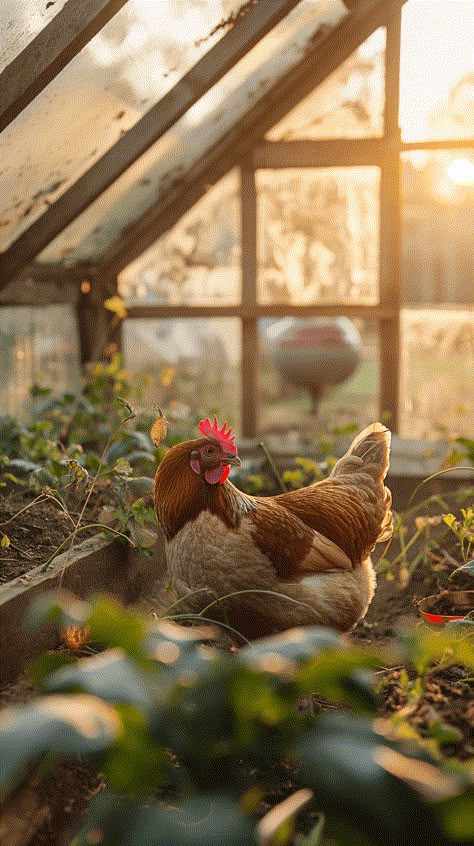 Discover the charm of a rustic greenhouse where chickens roam freely, surrounded by lush greenery and the soft glow of sunlight. This serene farm scene captures the peaceful coexistence of nature and farm life. Visit our website for more inspiring images and stories. #RusticGreenhouse #FarmLife #Chickens #CountrysideCharm #RuralBliss #GreenhouseLife #FarmyardHarmony Farm Chickens, Farmhouse Photography, Hobby Farm Aesthetic, Autumn Farm Aesthetic, Farm Life Photography, Rustic Greenhouses, Farm Pictures, Farm Lifestyle, Farm Photography