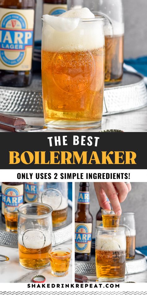 The Boilermaker is a beer and whiskey duo that creates a straightforward and get-it-done drink. Boilermaker Drink, Whiskey Drinks Recipes, Boilermaker, Whiskey Shots, Fancy Cocktails, Business Awards, Whiskey Drinks, Mixed Drinks Recipes, Drinks Recipes