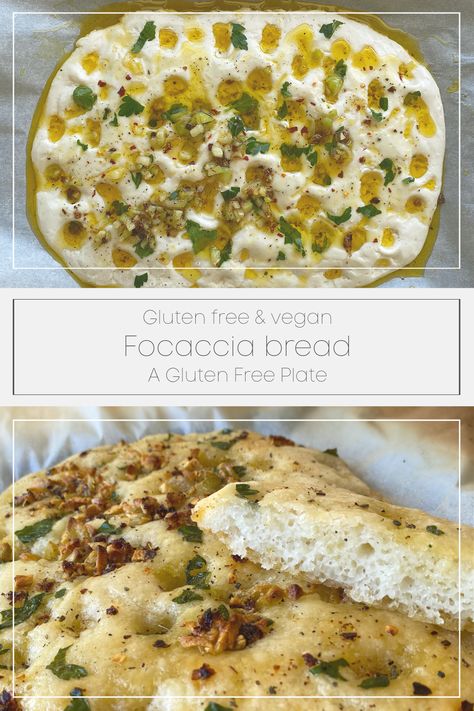 Dairy Free Focaccia Bread, Paleo Foccacia Bread Recipe, Gluten Free Vegan Focaccia Bread, Vegan Gluten Free Focaccia, Gf Focaccia Bread, Gf Focaccia Bread Recipe, Foccacia Bread Recipes Gluten Free, Gluten Free Focaccia Bread Easy, Gf Sourdough Focaccia