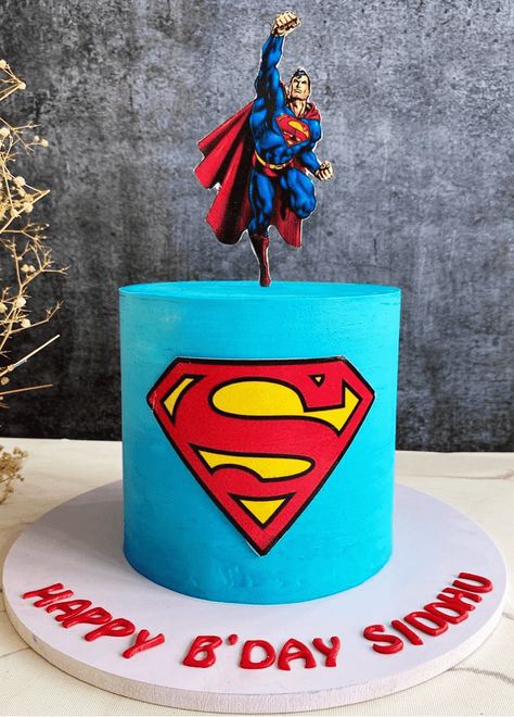 Man of Steel Birthday Cake Ideas Images (Pictures) Superman Cake Ideas, Superman Cake, Birthday Cake For Papa, Superman Birthday Cake, Simple Birthday Cake Designs, Cake Designs For Boy, Superman Cakes, Baby Boy Birthday Cake, 5th Birthday Cake