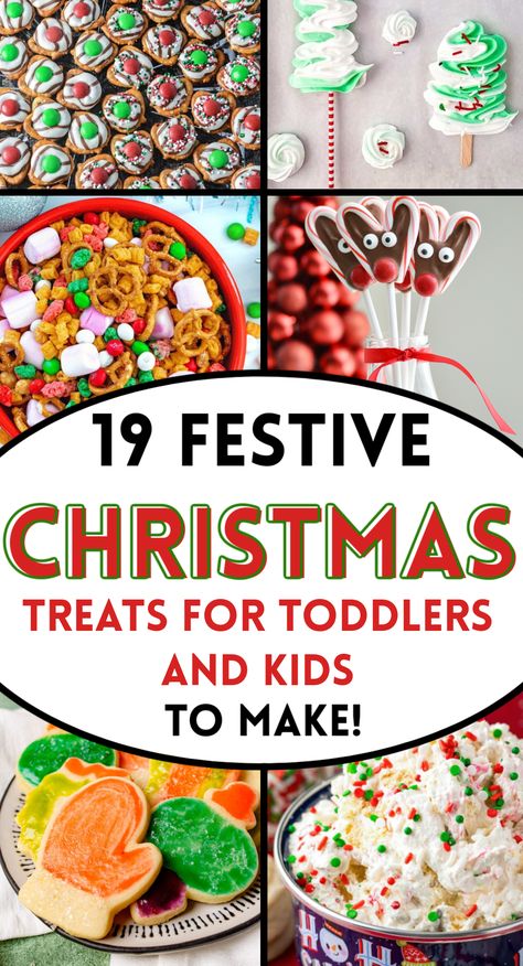 EASY HOMEMADE CHRISTMAS TREATS FOR TODDLERS AND KIDS! Make them together or for your kids. Fun, festive and easy Christmas treats to ring in the holiday season. Christmas Treats For Toddlers, Fun Christmas Treats, Christmas Treats For Kids, Kids Christmas Treats, Christmas Snacks Easy, Easy Kids Christmas, Christmas Desserts Kids, Christmas Treats To Make, Christmas Cookies Kids