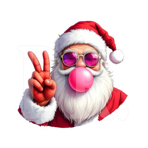 Funny Merry Christmas Images, Bubble Png, Sunglasses Png, Vintage Merry Christmas, Merry Christmas Funny, Png Vintage, Retro Santa, Merry Christmas Vintage, Merry Christmas Images