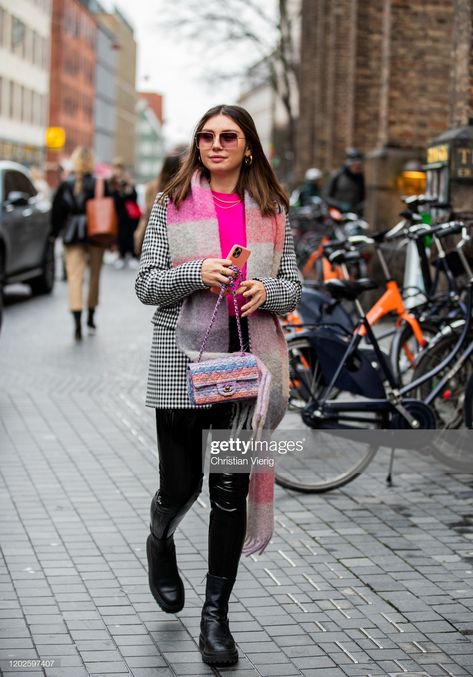 Milena Karl, Acne Scarf, Pink Jumper, Copenhagen Fashion, Copenhagen Style, Copenhagen Fashion Week, Magazine Cover, Chanel Bag, Copenhagen