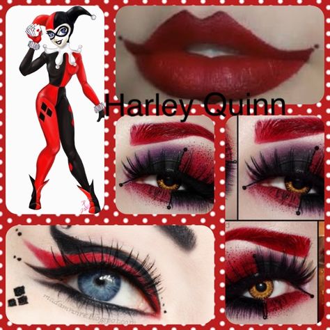 Harley Quinn Makeup Ideas For School, Make Up Halloween, Harley Quinn Makeup, Holloween Makeup, Up Halloween Costumes, Halloween Costumes Ideas, Cute Halloween Makeup, Halloween Makeup Diy, Halloween Eye Makeup