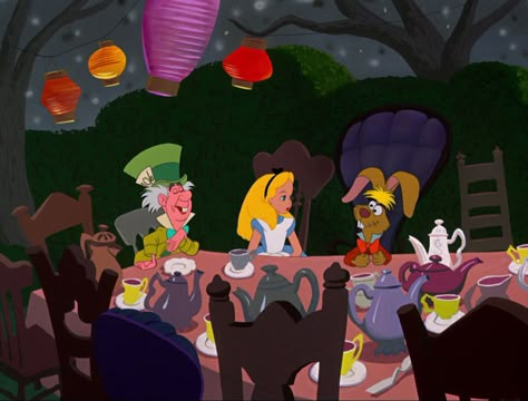 Alice in wonderland tea party screencap Alice In Wonderland Scenes, Alice In Wonderland Animated, Wonderland Stickers, Alice In Wonderland Cartoon, Dear Alice, Alice In Wonderland 1951, Alice In Wonderland Aesthetic, Alice In Wonderland Disney, Disney Screencaps