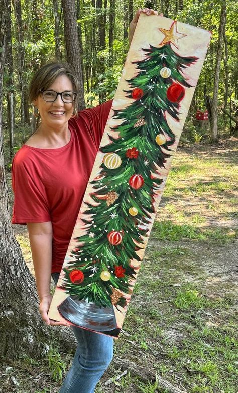 Handpainted 4 Foot Tall Porch Leaner. Reversible for Fall and Christmas. - Etsy Christmas Bazaar Crafts, Fall And Christmas, Christmas Canvas Art, Barn Wood Crafts, Christmas Paintings On Canvas, Pallet Christmas, Christmas Signs Wood, Primitive Decorating Country, Christmas Canvas