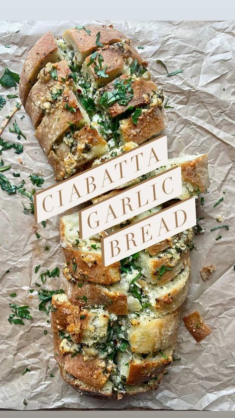 dianemorrisey on Instagram: Because we can all use one more Garlic Bread recipe! And a beautiful loaf of Ciabatta bread is the star of this one! Make a bunch of… Ciabatta Bread Ideas Appetizers, Ciabatta Recipe Ideas, Chibatta Bread, Ciabatta Appetizer, Chibatta Bread Recipes, Recipes With Ciabatta Bread, Ciabatta Garlic Bread Recipe, Chibatta Bread Ideas, What To Do With Ciabatta Bread