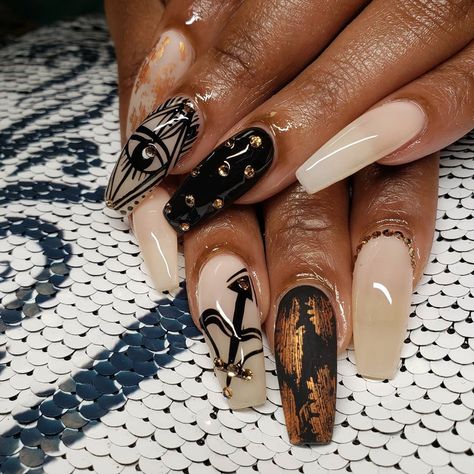 Zodiac Nails Designs Sagittarius, Zodiac Nail Designs, College Nails, Matte Stiletto Nails, Sagittarius Birthday, Sagittarius Season, Adventurous Design, New Nail Designs, Nail Art Designs Videos