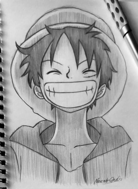 Drawing Of One Piece, How To Draw One Piece Characters, Luffy Art Drawing, Luffy Drawing Sketch, Luffy Drawings, One Piece Drawing Easy, Drawings Of Places, Monkey D Luffy Drawing, Luffy Sketch