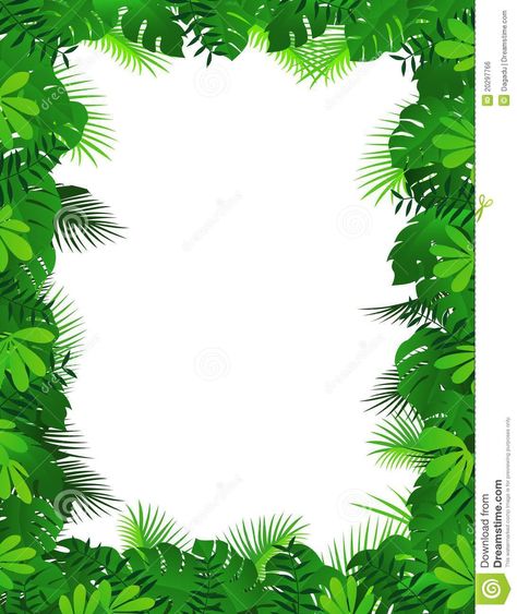 Nature Forest Frame - Download From Over 29 Million High Quality Stock Photos, Images, Vectors. Sign up for FREE today. Image: 20297766 Forest Border Design, Jungle Border, Jungle Images, Drawing Borders, Jungle Thema, Free Printable Stationery, Page Borders Design, Safari Theme Party, Leaf Border