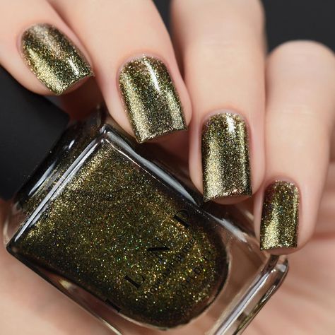 •• Ilnp Nail Polish, Olive Nails, Boutique Nails, Metallic Nail, Metallic Nail Polish, Christmas Manicure, Popular Nail Designs, Metallic Nails, Popular Nails