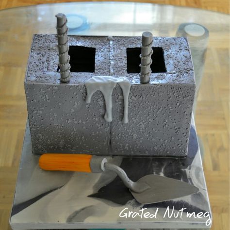 Cake Designing, Building Cake, Concrete Cake, Chocolate Butter Cake, Melon Cake, Construction Cake, Fathers Day Cake, House Cake, Chocolate Cake Decoration