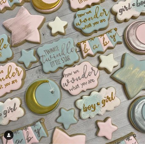 Naya’s Gender Reveal  Date: August 24th 2024 5pm  Location: outdoor  Theme: twinkle twinkle little star Colors: Pink, Navy blue and Gold  Party decorator: @k.k.events_ Cookies: @thecookiebarco.nj  Cake: @Jens_sweet_inspiration Treats: Strawberries, Rice Krispies, pretzels & cake pops (TBD)  Food:   	⁃	Candy: A/G (2 trays), 1 pernil, tuna Mac salad (red/green peppers) 	⁃	Naya’s mom job: 1 tray chicken, 1 tray Fried rice, 1 tray rib tips 	⁃	Anna: Lasagna   Amazon list:  	⁃	Crystal candys: blue & pink  	⁃	Gold Cake stands  	⁃	Gender reveal footprint kisses  	⁃	Baby Bottle Openers favors  	⁃	Dinnerware set (2)  	⁃	Pocket Napkins   Etsy:  	⁃	10 candles (for important people)  	⁃	Moon & start soap favors   Dollar store:  	⁃	Extra pans for food warmers  	⁃	Food warmers (fire)  	⁃	Metal Food holde Wonder What You Are Gender Reveal, How We Wonder What You Are, Twinkle Twinkle Gender Reveal Ideas, How I Wonder What You Are Gender Reveal, Twinkle Little Star Baby Gender Reveal, How We Wonder What You Are Gender Reveal, Gender Reveal Ideas Twinkle Little Star, Twinkle Twinkle Little Star Gender Reveal, Gender Reveal Twinkle Twinkle Theme