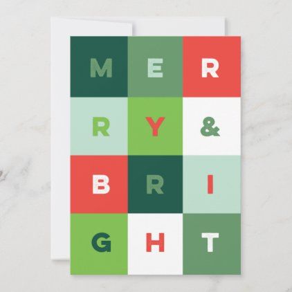 Colorful Type Merry and Bright Holiday Card Holiday Graphic Design, Detty December, Typography Holiday Card, Holiday Color Palette, Holiday Card Inspiration, Ryan Holiday, Christmas Stationary, Corporate Christmas Cards, Happy Holidays Card