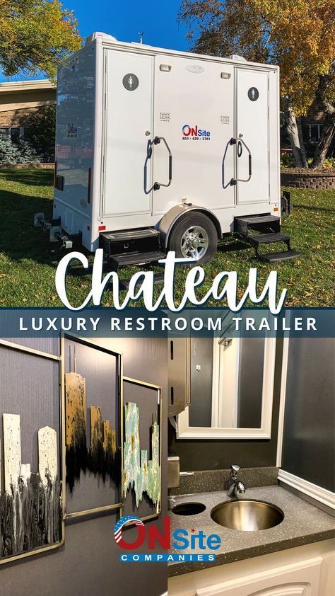 Portable Bathroom Wedding, Portable Toilet Wedding, Luxury Porta Potty, Fancy Porta Potty, Porta Potty Wedding, Porta Potty Ideas, Outdoor Restroom Ideas, Outdoor Restroom, Bathroom Trailer