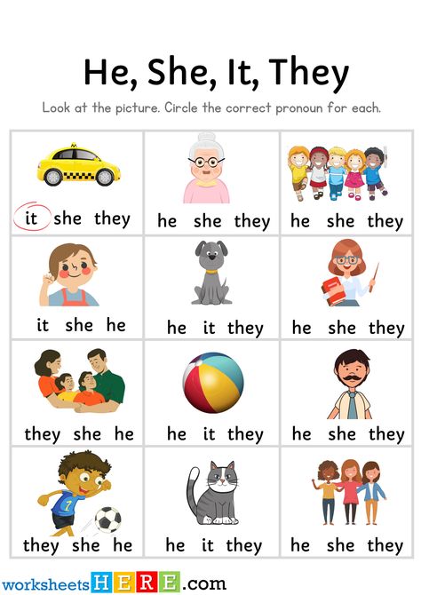 Pronoun Kindergarten, Pronoun Worksheets For Kindergarten, Pronouns Kindergarten, Pronouns Worksheet For Kindergarten, Pronoun For Grade 1, He She It Worksheet For Kindergarten, Pronouns Worksheets For Grade 1, He They, Pronoun Worksheets For Grade 1