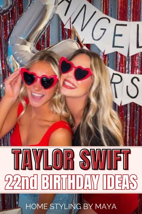 taylor swift 22nd birthday party ideas Taylor Swift 22nd Birthday, 22nd Birthday Party Ideas, Birthday Ideas At Home, 22nd Birthday Ideas, 23rd Birthday Decorations, 22nd Birthday Party, Taylor Swift 22, Birthday Ideas For Her, 23rd Birthday