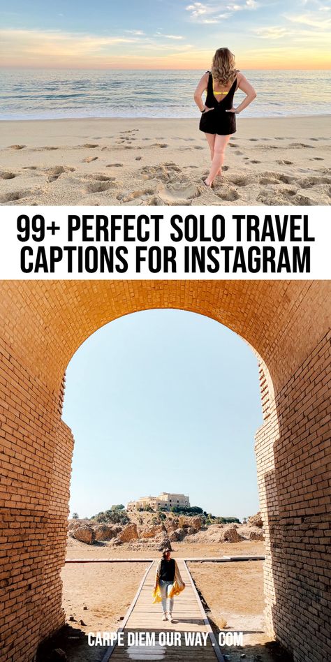 Caption For Solo Trip, Travel Solo Quotes, Solo Trip Quotes, Solo Travel Captions, Inspirational Captions, Solo Quote, Travel Quotes For Instagram, Quotes About Traveling, Instagram Captions Travel