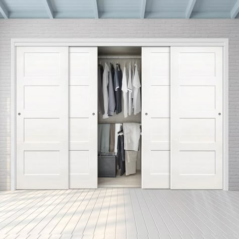 Built In Wardrobe Ideas Sliding Doors, Wooden Sliding Wardrobe, Built In Wardrobe Doors, White Sliding Wardrobe, Fitted Wardrobe Doors, Sliding Cupboard, Home Types, Wardrobe Diy, Bedroom Wardrobe Ideas