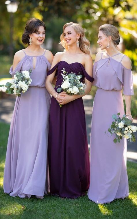 Vestido Color Lila, Sorella Vita Bridesmaid Dresses, Bridesmaid Dresses Boho, Bridesmaids Dress Inspiration, Stunning Bridesmaid Dresses, Elegant Bridesmaid Dresses, Purple Bridesmaids, Purple Bridesmaid Dresses, Pink Bridesmaid Dresses